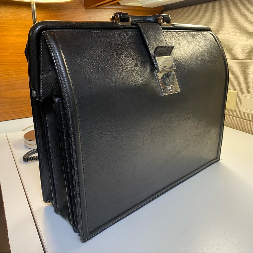 COLE HAAN - ITALIAN MADE - LEATHER BRIEFCASE DOCTOR / LAWYER BAG